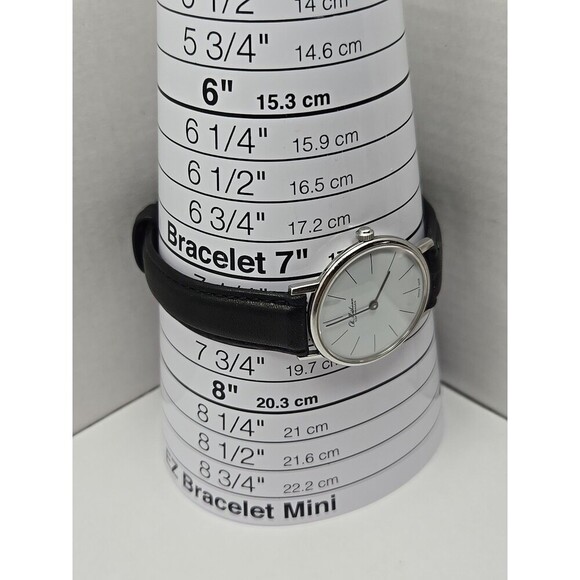 Ole Mathiesen Copenhagen Swiss Made Quartz Dress Watch Black Leather New Battery